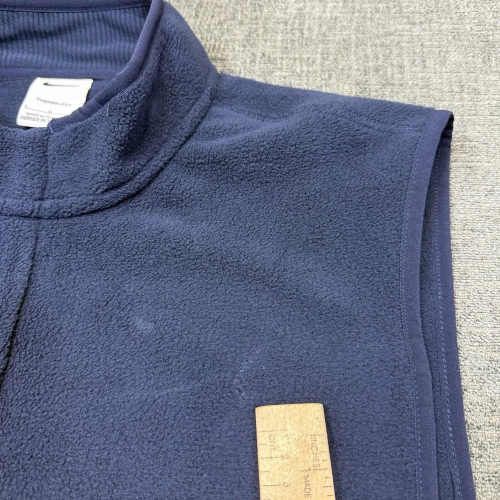Nike Therma Fit Fleece Vest Mens Large Navy‎ 1/4 Zip Sleeveless DA4965-419 NWT